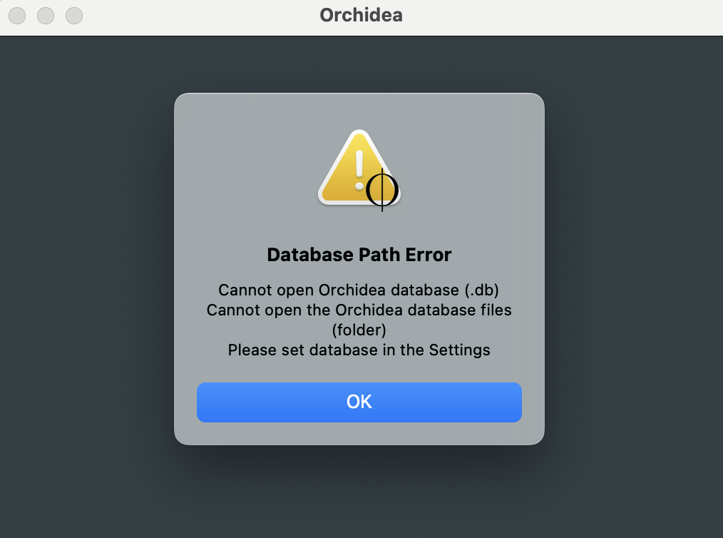 Database Error Message